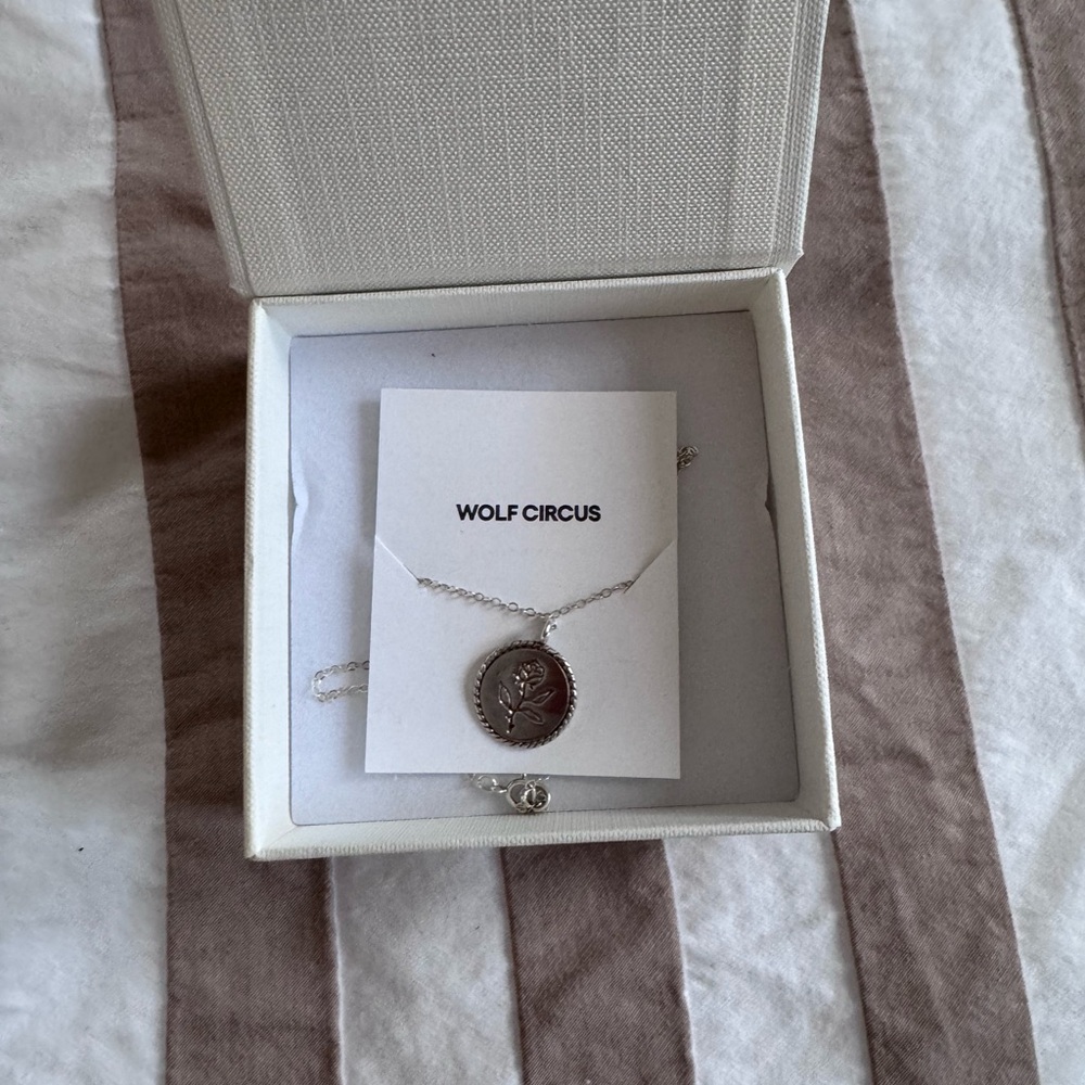 Rose Coin Sterling Silver Necklace Wolf Circus